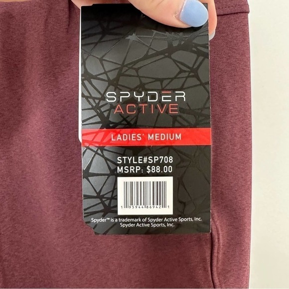 NWT Spyder Active Women's Medium Burgundy Joggers - Picture 7 of 7